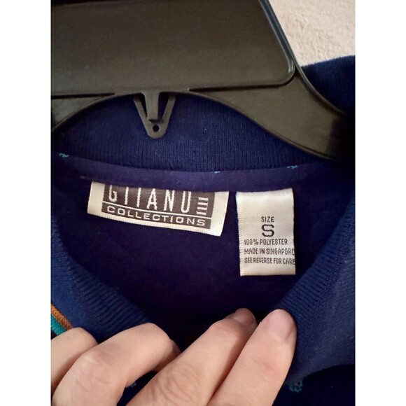 Vintage GITANO Paisley Collared Polo Sweater Small Preppy Grandma Sweater - Picture 3 of 7